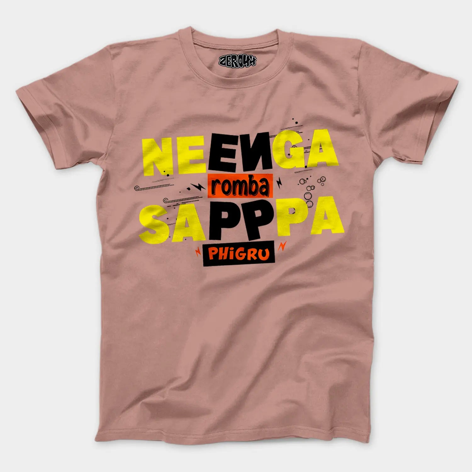 Neenga Romba Sappaa Phigru Men/Unisex T-Shirt in Mushroom Color