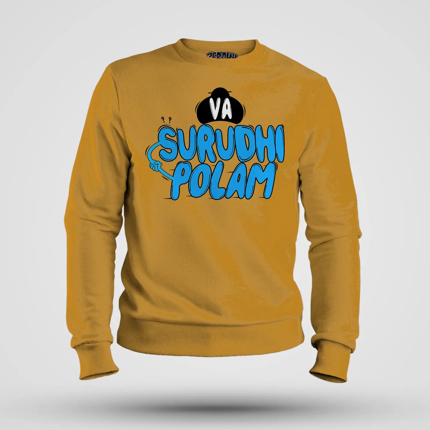 Va Surudhi Polam Men/Unisex Sweatshirt in Mustard Yellow Color