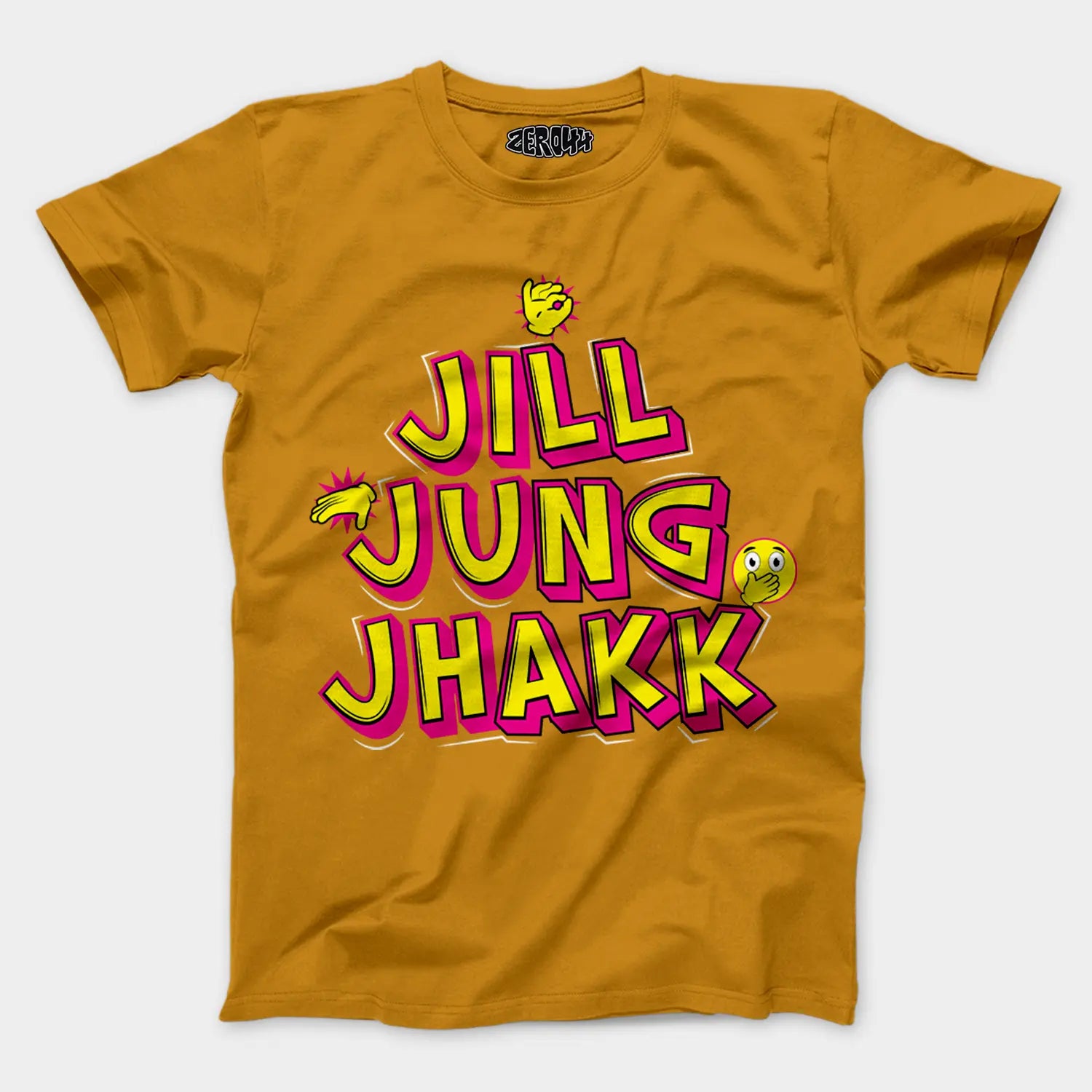 Jill Jung Jhakk Men/Unisex T-Shirt in Mustard Yellow Color