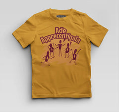 Ade Apprecentingala Boys Round Neck T-Shirt in Mustard Yellow Color