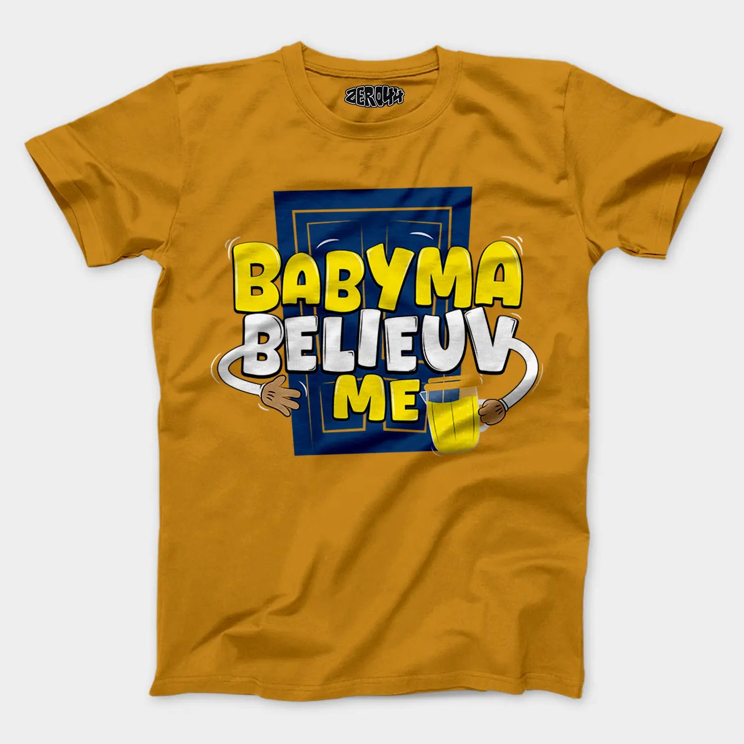 Babyma Belieuv Me Men/Unisex T-Shirt in Mustard Yellow Color