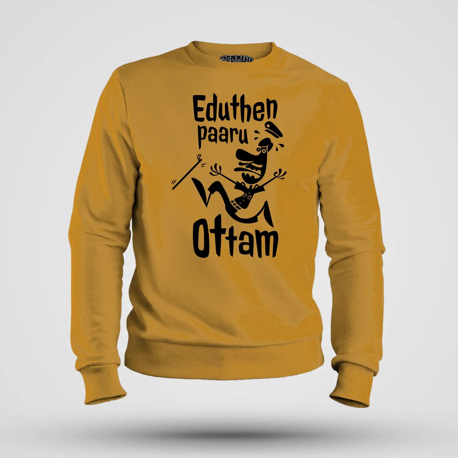 Eduthen Paaru Ottam Men/Unisex Sweatshirt in Mustard Yellow Color