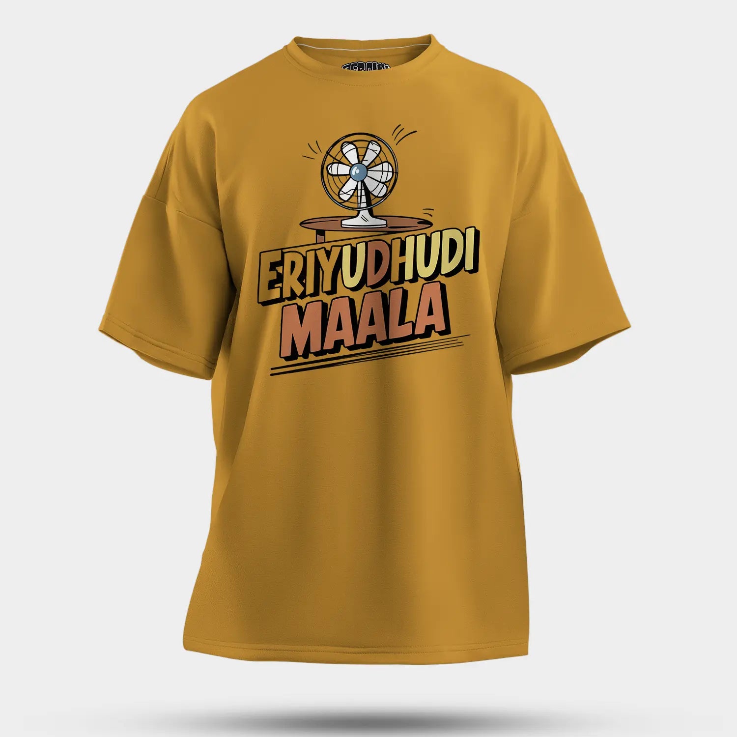 Eriyudhudi Maala Men/Unisex Oversized T-Shirt in Mustard Yellow Color