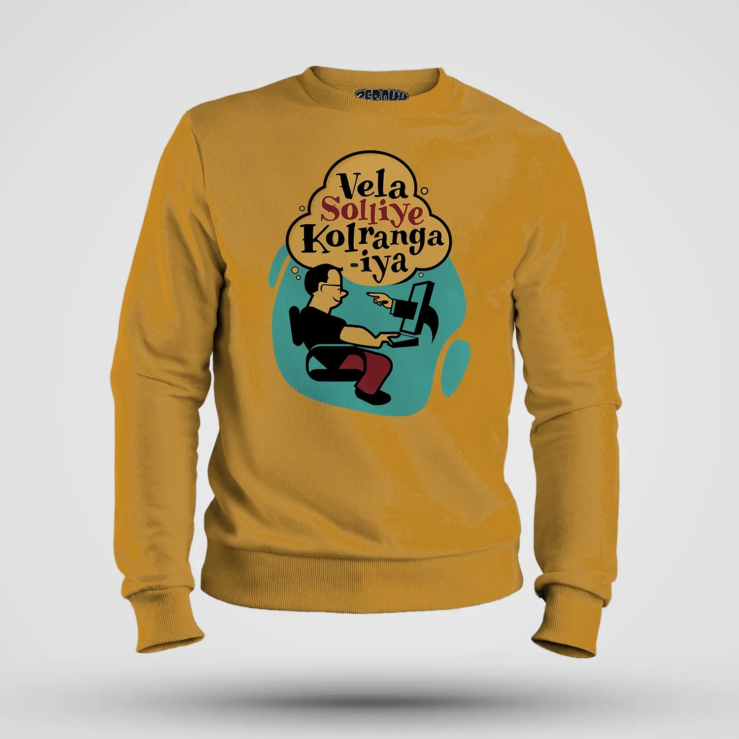 Vela Soliye Kolrangaiya Men/Unisex Sweatshirt in Mustard Yellow Color