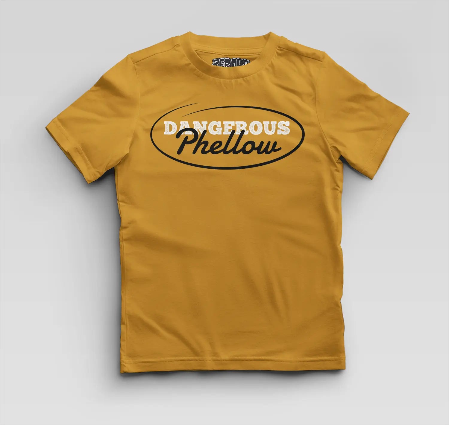 Dangerous Phellow Boys Round Neck T-Shirt in Mustard Yellow Color