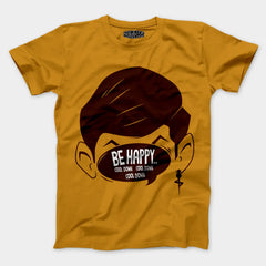 Be Happy Cool Down Cool Down Cool Down Men/Unisex T-Shirt in Mustard Yellow Color