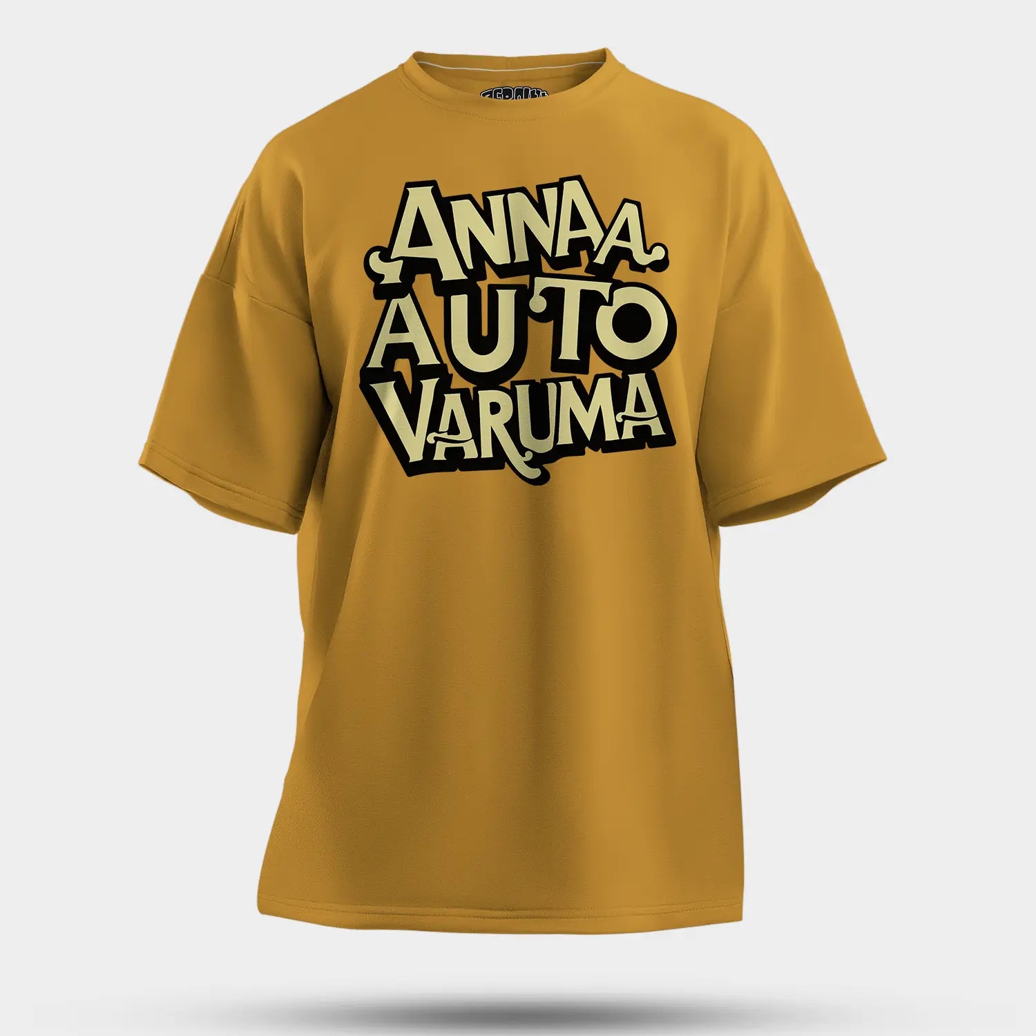 Anna Auto Varuma Men/Unisex Oversized T-Shirt in Mustard Yellow Color