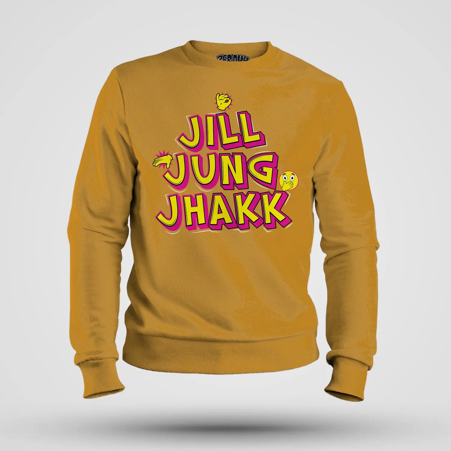 Jill Jung Jhakk Men/Unisex Sweatshirt in Mustard Yellow Color
