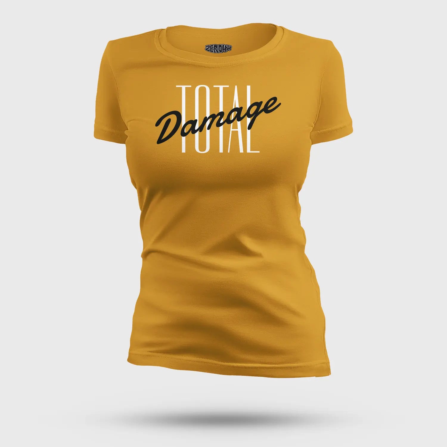 Total Damage Women's T-Shirt in Mustard Yellow Color