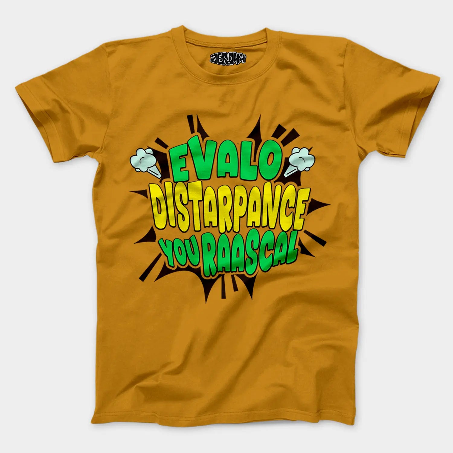 Evalo Distarpance You Raascal Men/Unisex T-Shirt in Mustard Yellow Color