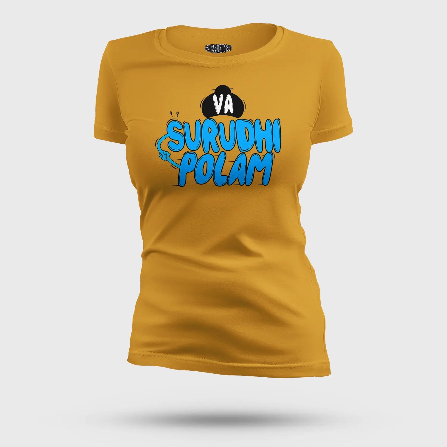 Va Surudhi Polam Women's T-Shirt in Mustard Yellow Color