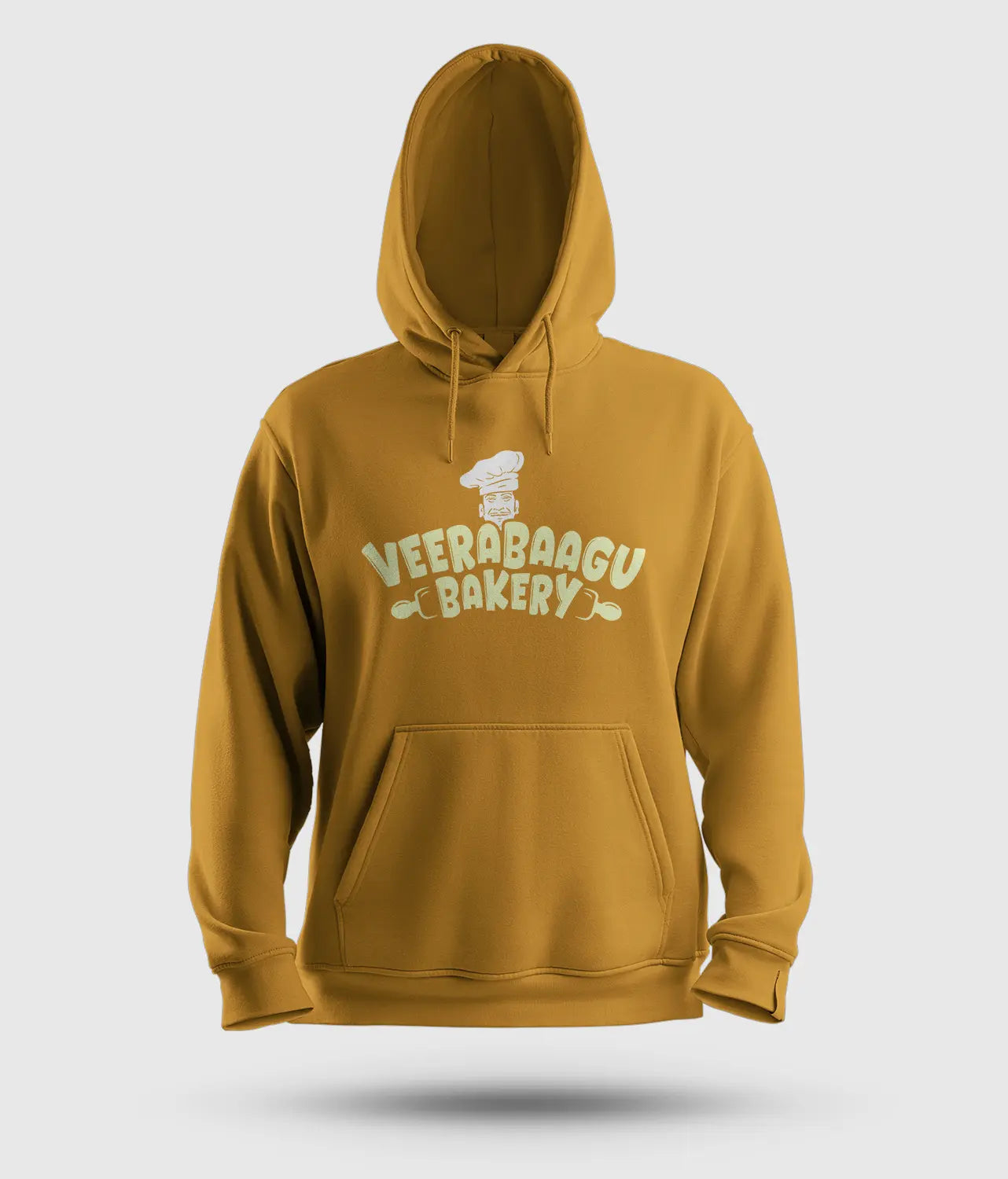 Veerabaagu Bakery Men/Unisex Hoodie in Mustard Yellow Color