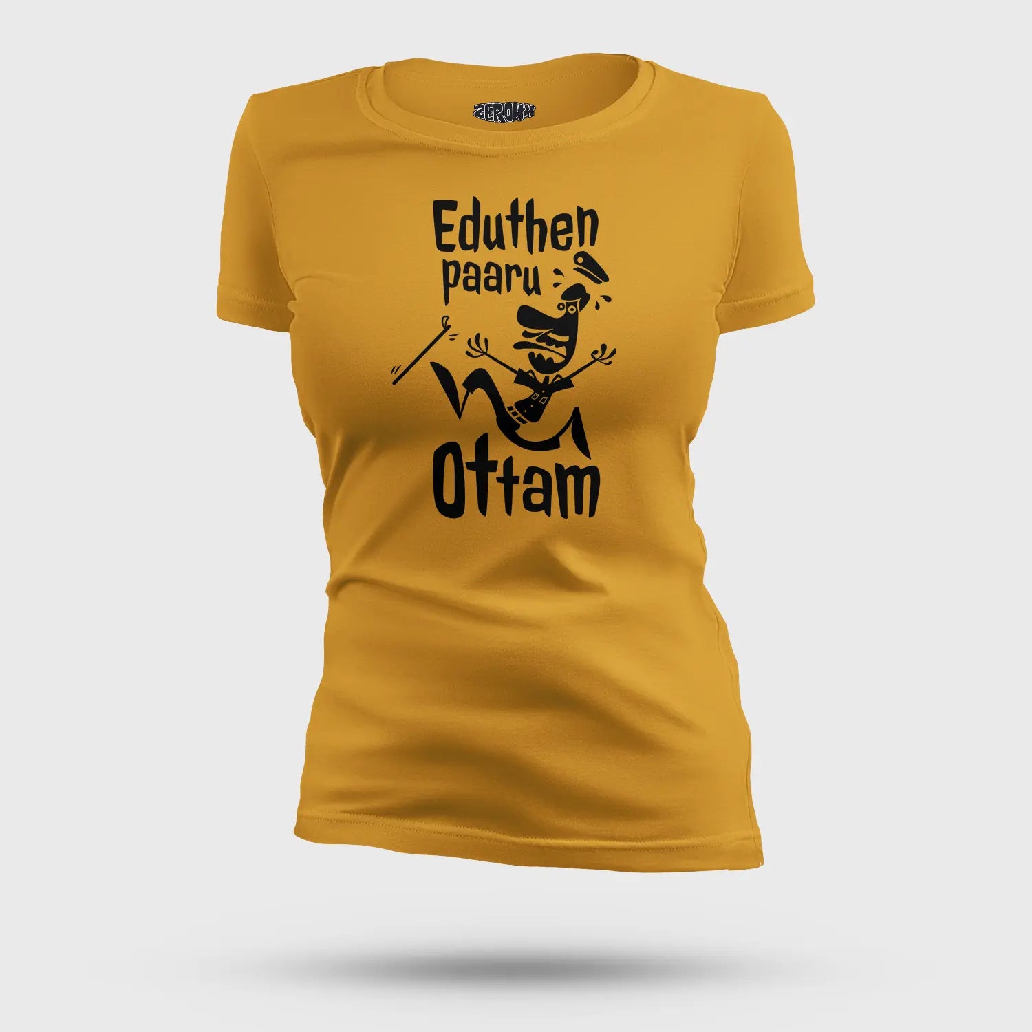 Eduthen Paaru Ottam Women's T-Shirt in Mustard Yellow Color