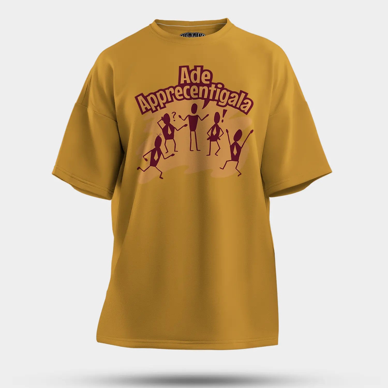 Ade Apprecentingala Men/Unisex Oversized T-Shirt in Mustard Yellow Color