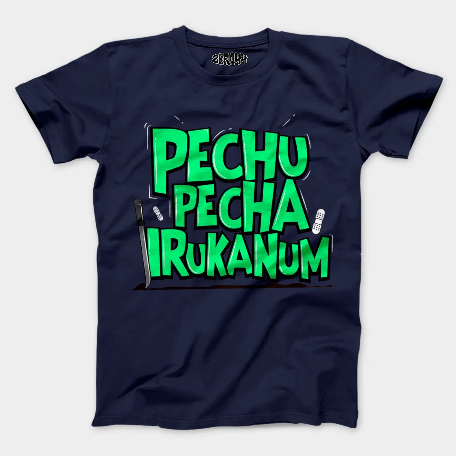 Pechu Pecha Irrukanum Men/Unisex T-Shirt in Navy Blue Color
