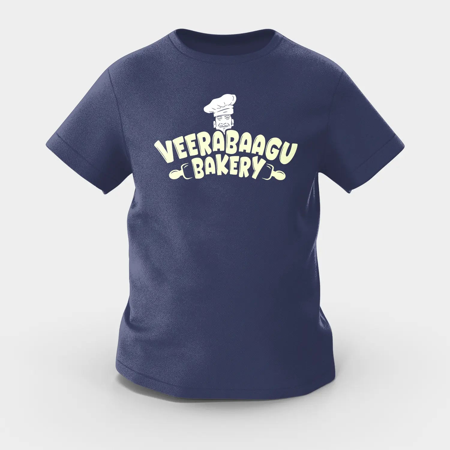 Veerabaagu Bakery Girls Round Neck T-Shirt in Navy Blue Color