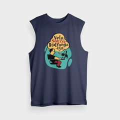Vela Soliye Kolrangaiya Men/Unisex Tank Top in Navy Blue Color