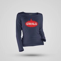 Goiyala Women's Long Sleeve T-Shirt in Navy Blue Color