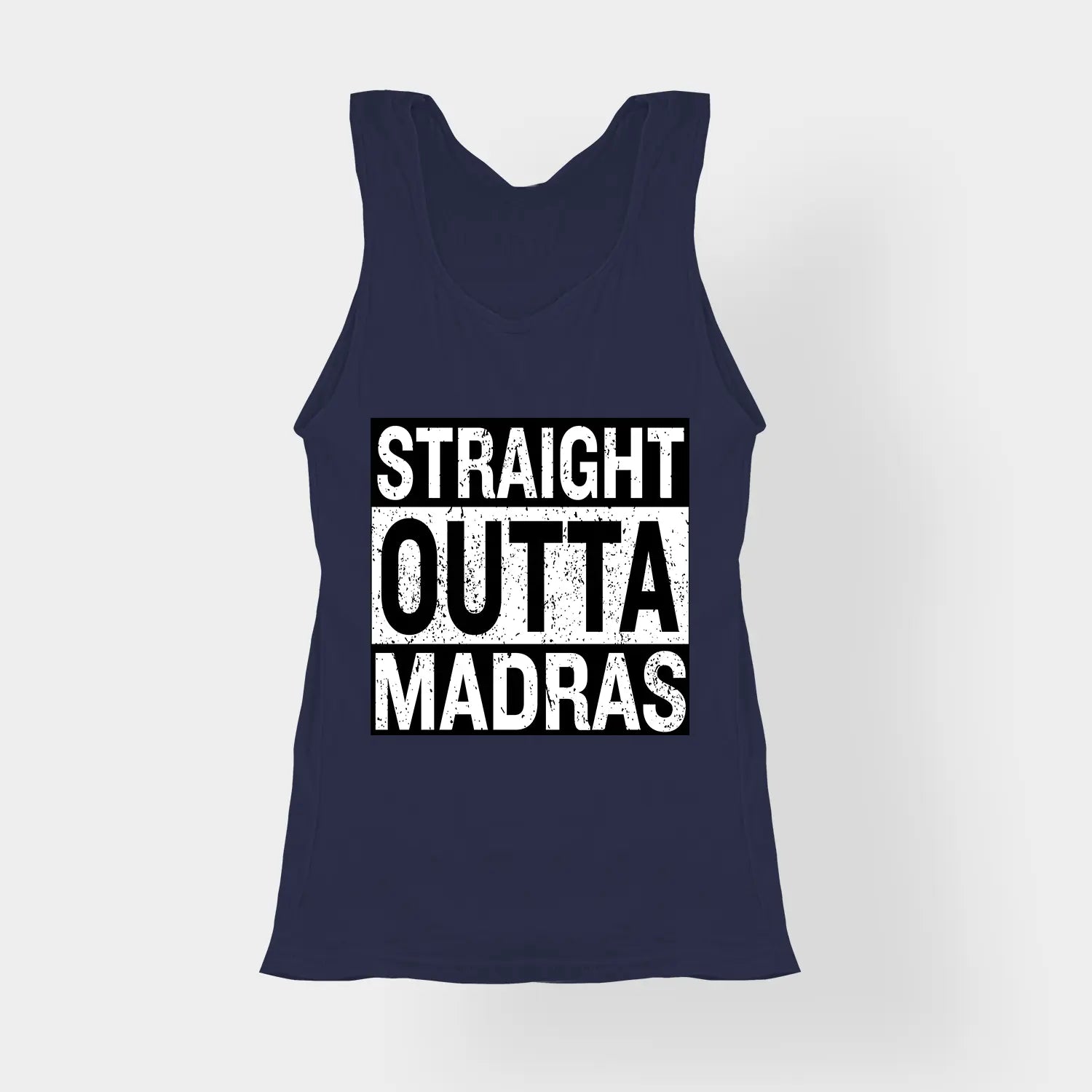 Straight Outta Madras Women's Tank Top in Navy Blue Color