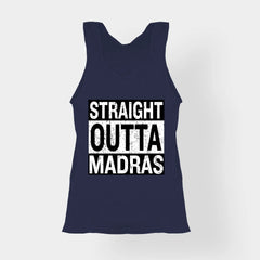Straight Outta Madras Women's Tank Top in Navy Blue Color