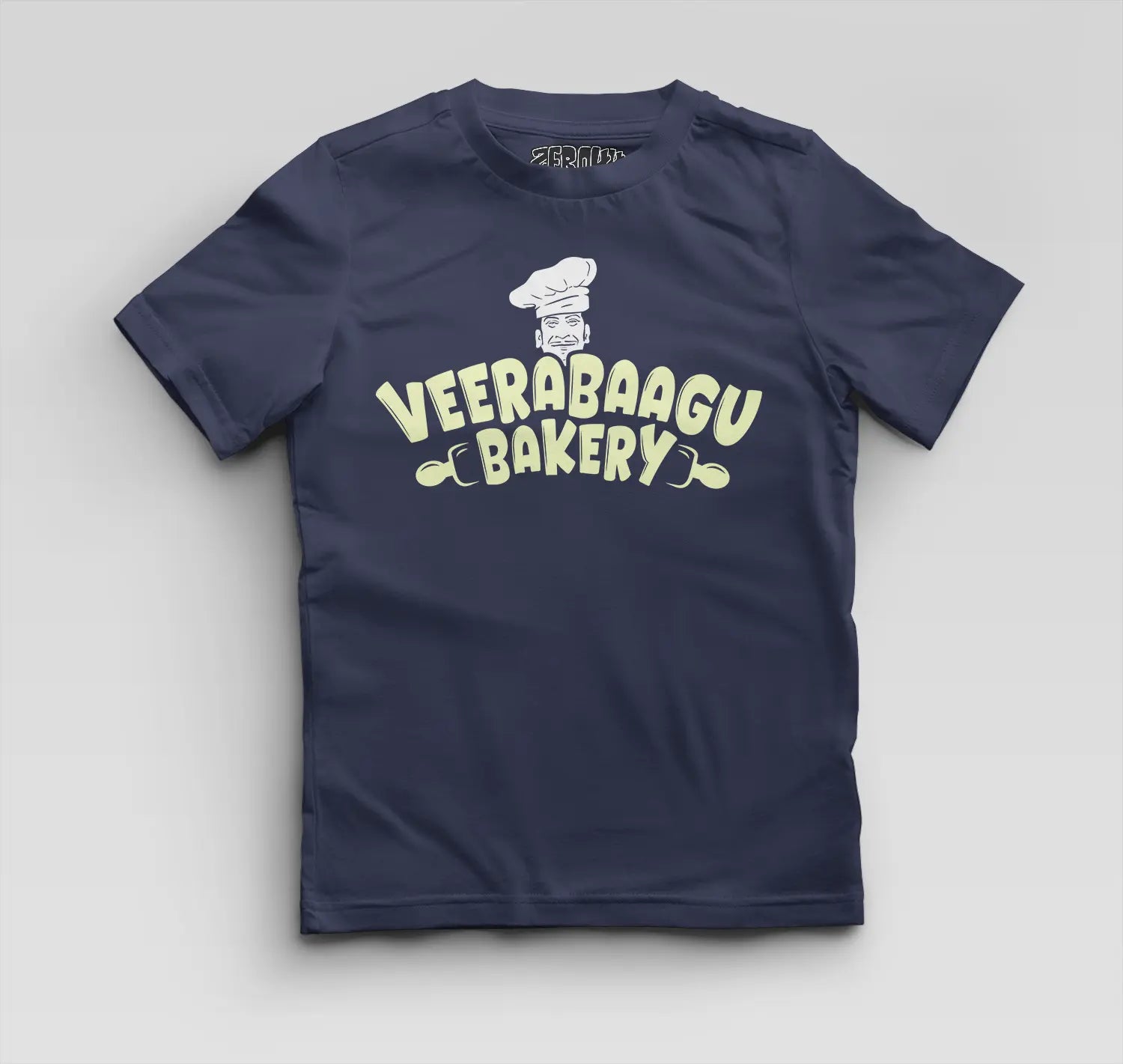 Veerabaagu Bakery Boys Round Neck T-Shirt in Navy Blue Color