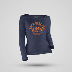 Back Bencher Women's Long Sleeve T-Shirt in Navy Blue Color