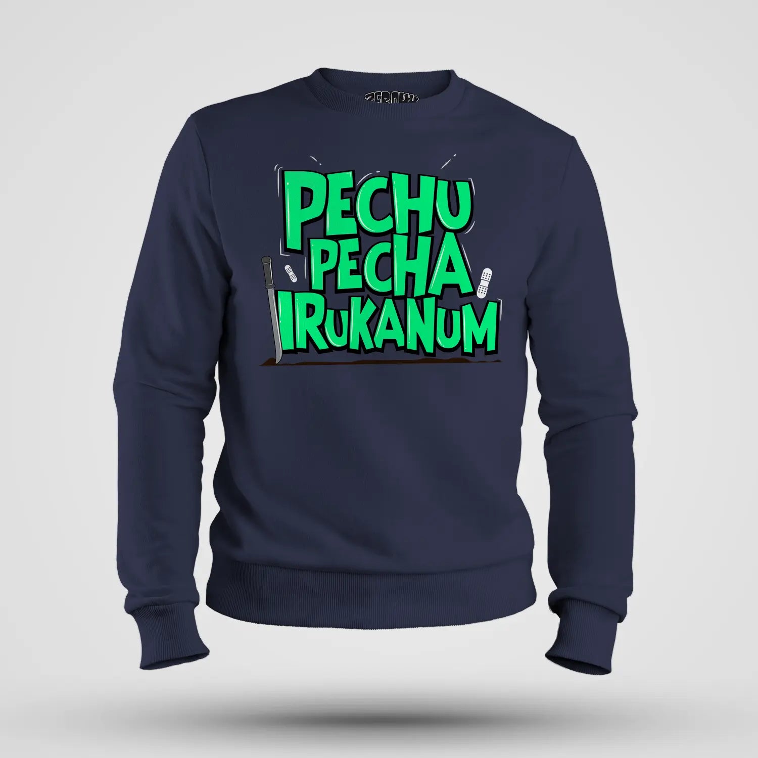 Pechu Pecha Irrukanum Men/Unisex Sweatshirt in Navy Blue Color