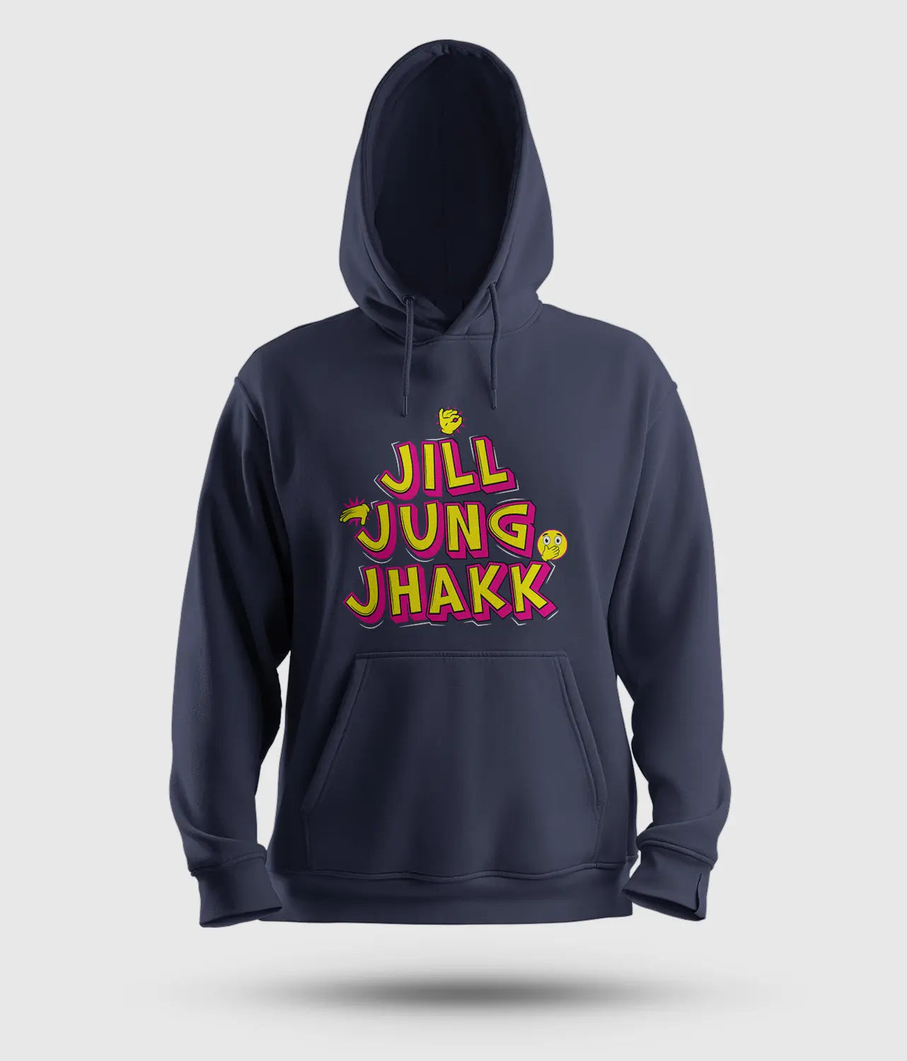Jill Jung Jhakk Men/Unisex Hoodie in Navy Blue Color