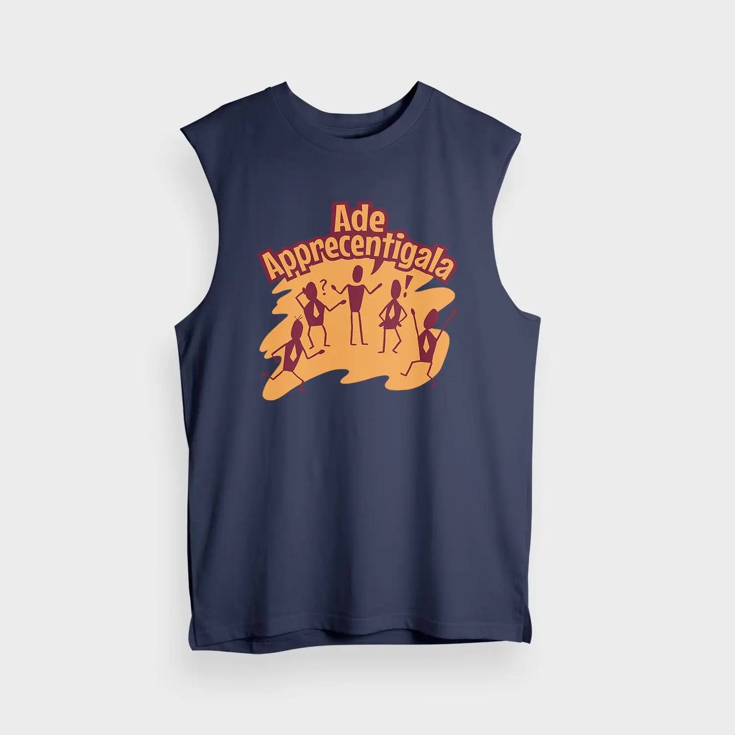 Ade Apprecentingala Men/Unisex Tank Top in Navy Blue Color