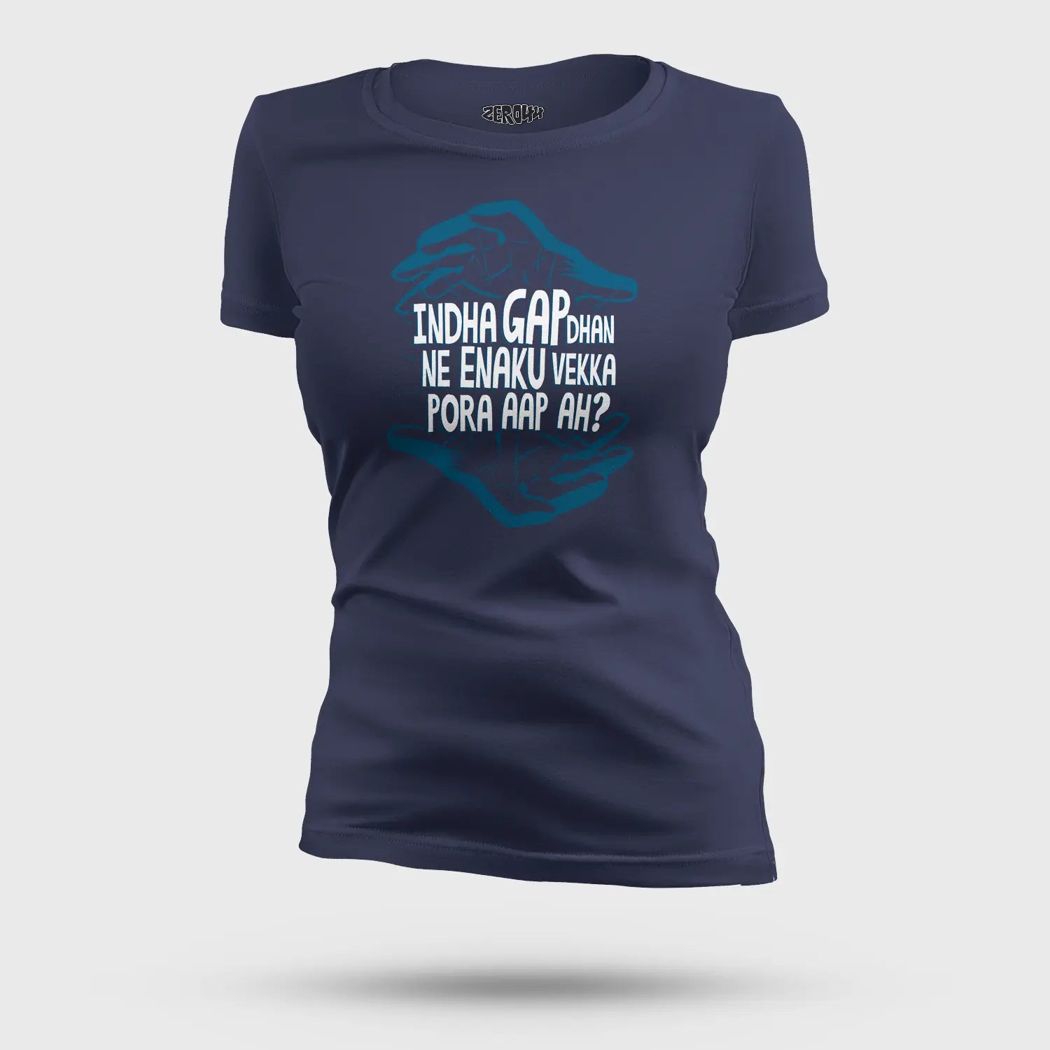 Indha Gap Dhan Ne Enaku Vekka Pora Aap Ah? Women's T-Shirt in Navy Blue Color