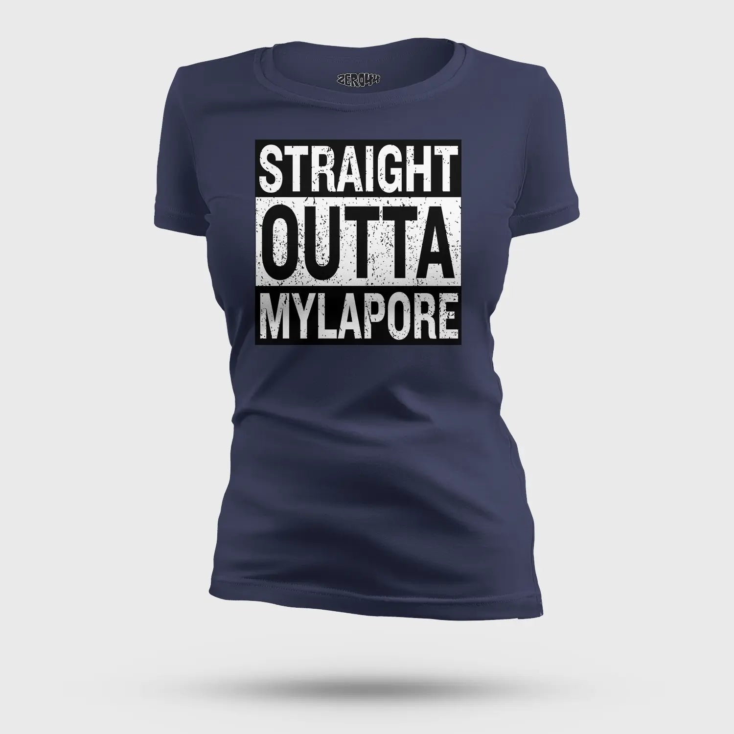 Straight Outta Mylapore Women's T-Shirt in Navy Blue Color
