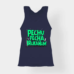 Pechu Pecha Irrukanum Women's Tank Top in Navy Blue Color