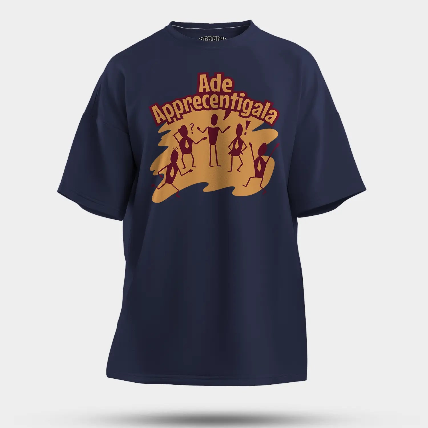 Ade Apprecentingala Men/Unisex Oversized T-Shirt in Navy Blue Color
