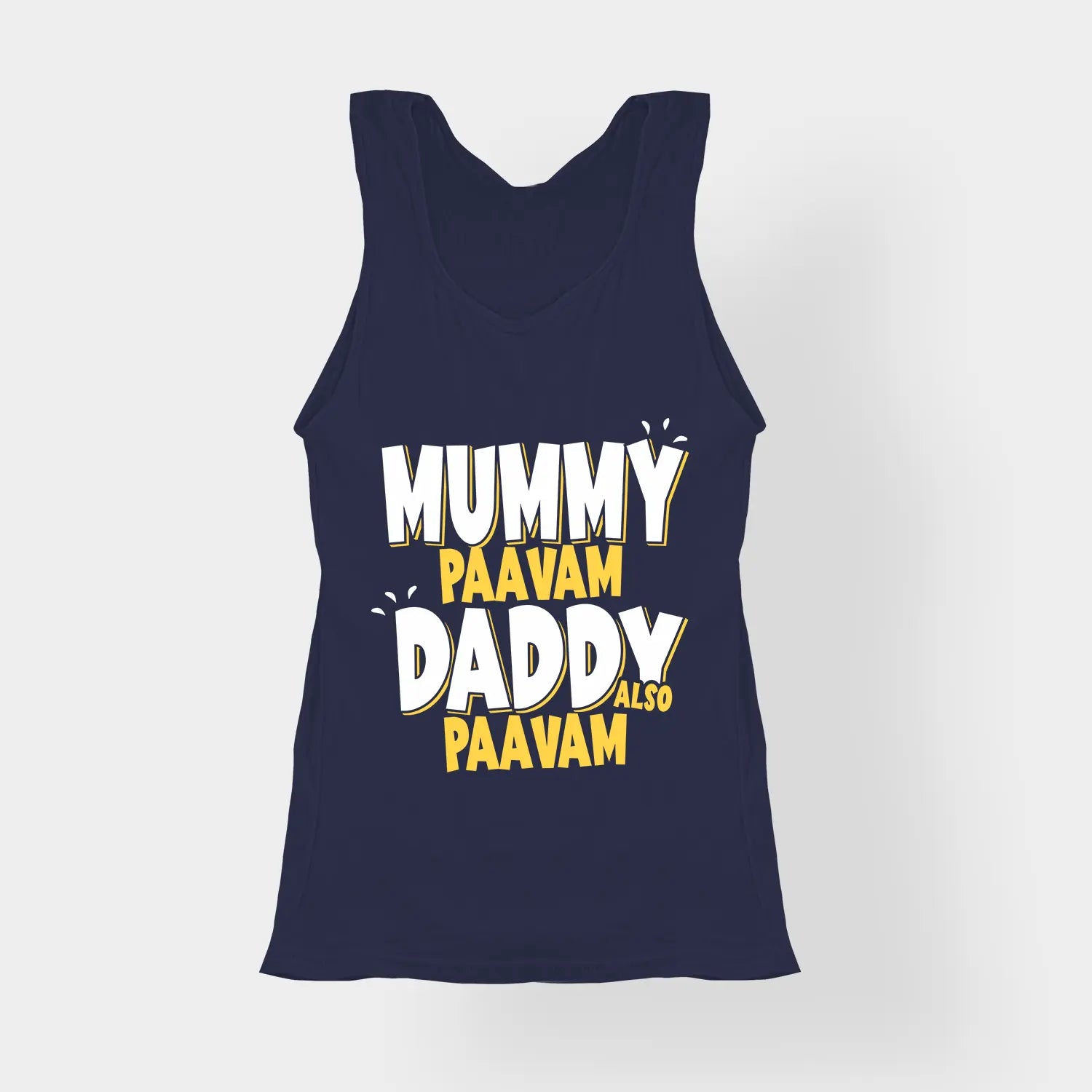 Mummy Paavam, Daddy Also Paavam Women's Tank Top in Navy Blue Color