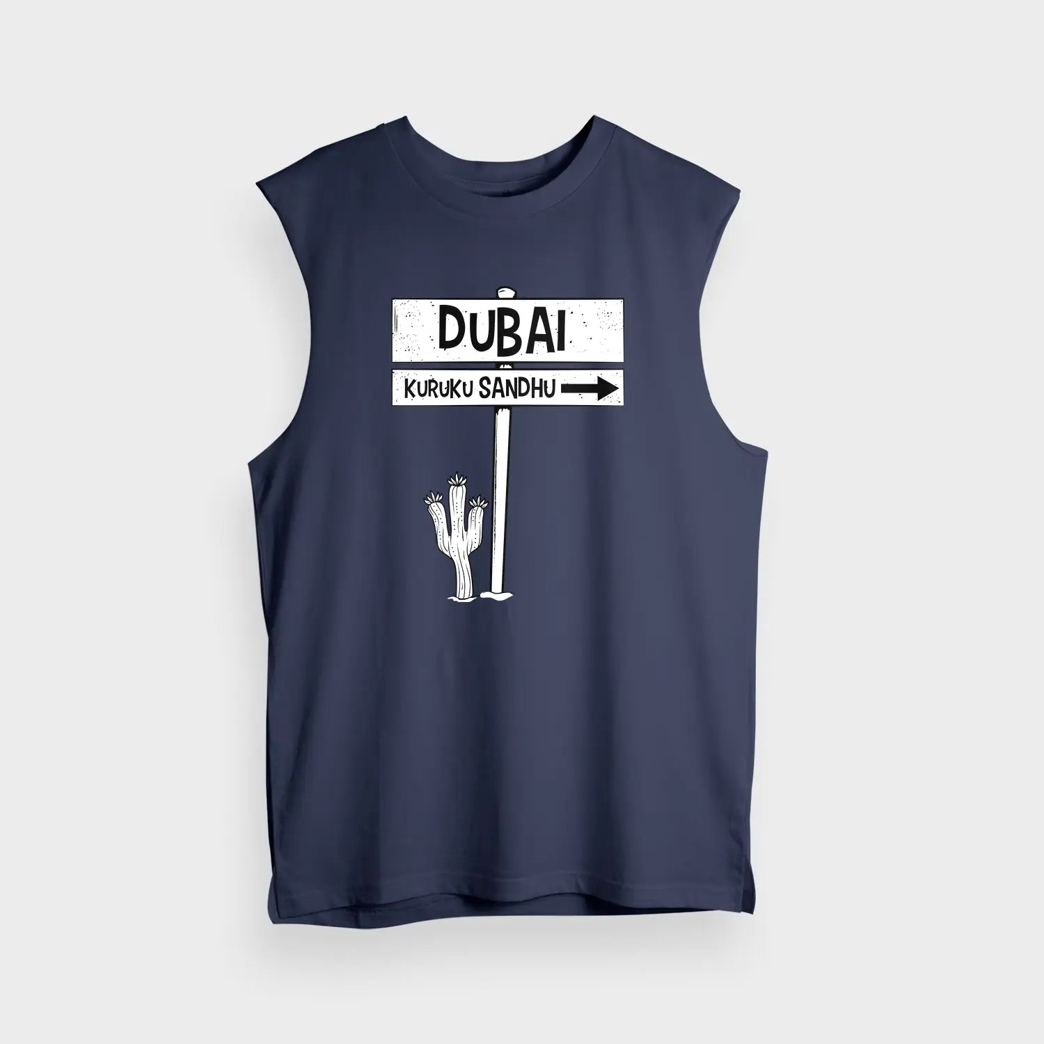 Dubai Kuruku Sandhu Men/Unisex Tank Top in Navy Blue Color