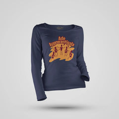Ade Apprecentingala Women's Long Sleeve T-Shirt in Navy Blue Color
