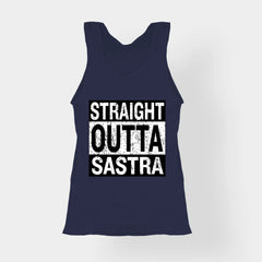 Straight Outta Sastra Women's Tank Top in Navy Blue Color