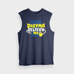 Babyma Belieuv Me Men/Unisex Tank Top in Navy Blue Color