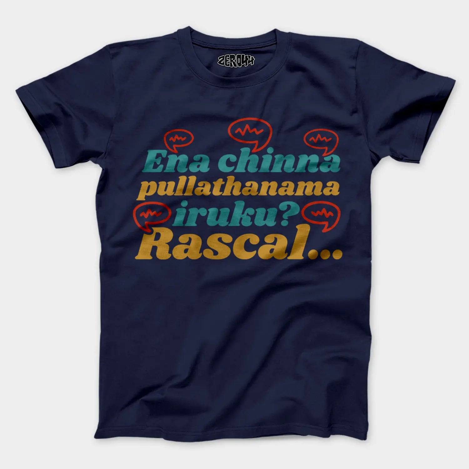 Ena Chinna Pulla Thanama Iruku Rascal Men/Unisex T-Shirt in Navy Blue Color