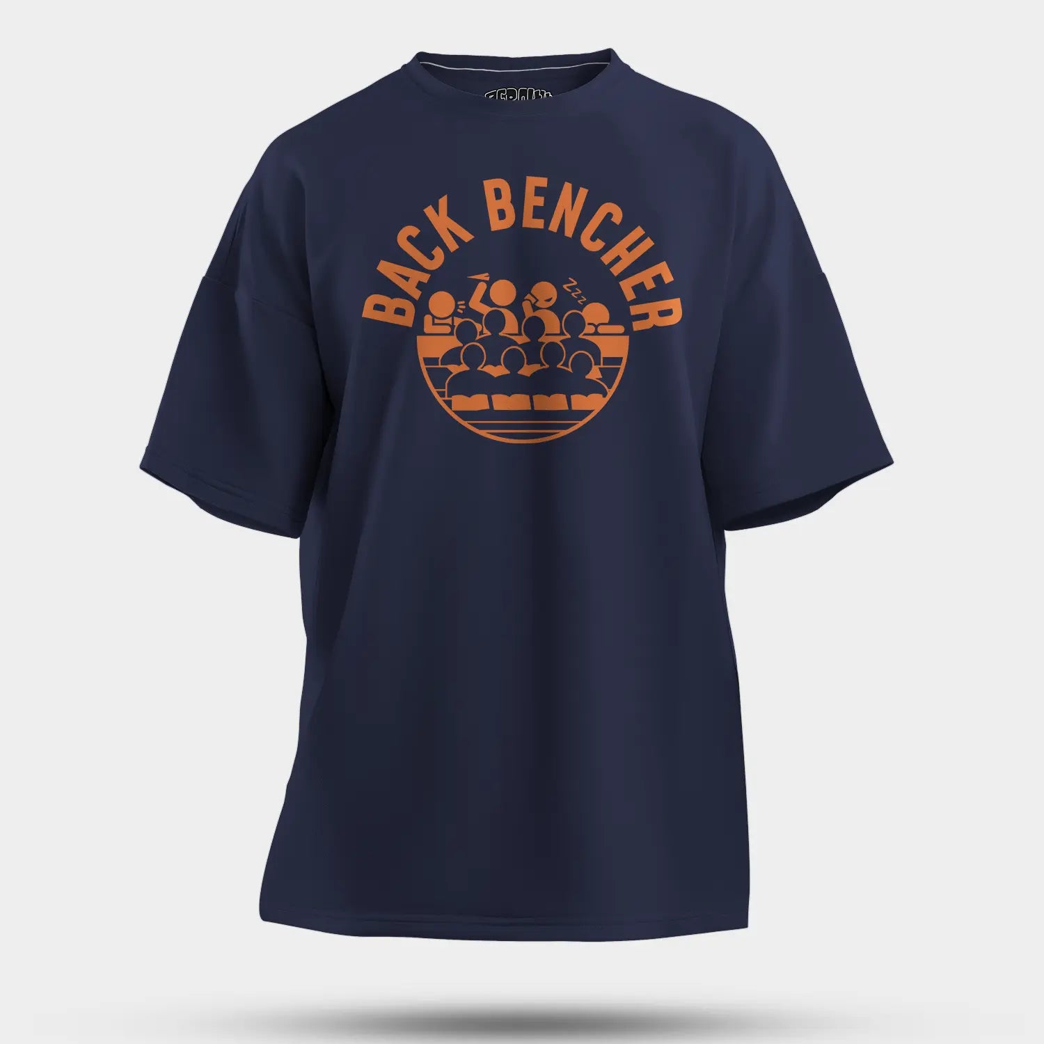 Back Bencher Men/Unisex Oversized T-Shirt in Navy Blue Color