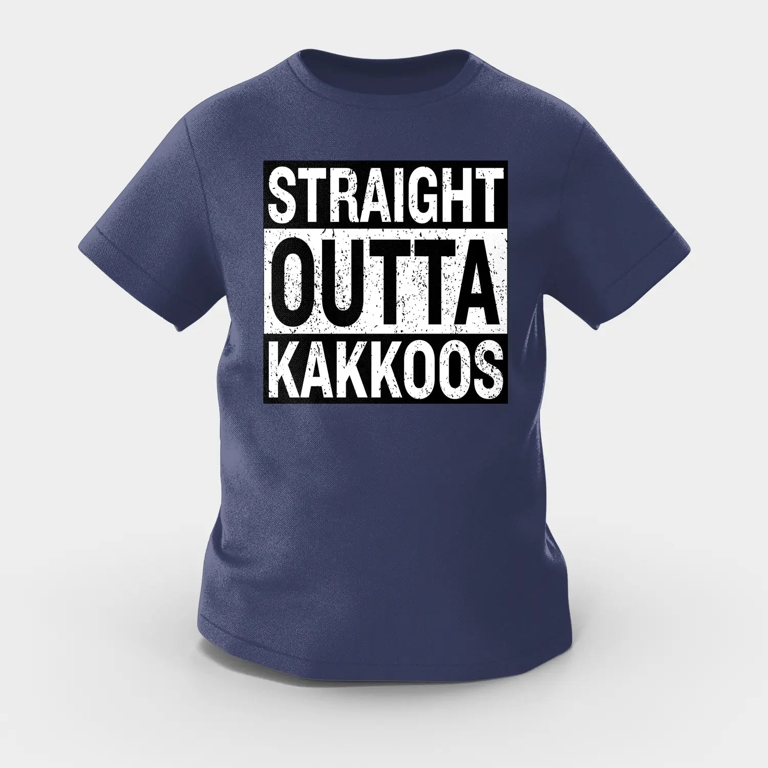 Straight Outta Kakkoos Girls Round Neck T-Shirt in Navy Blue Color