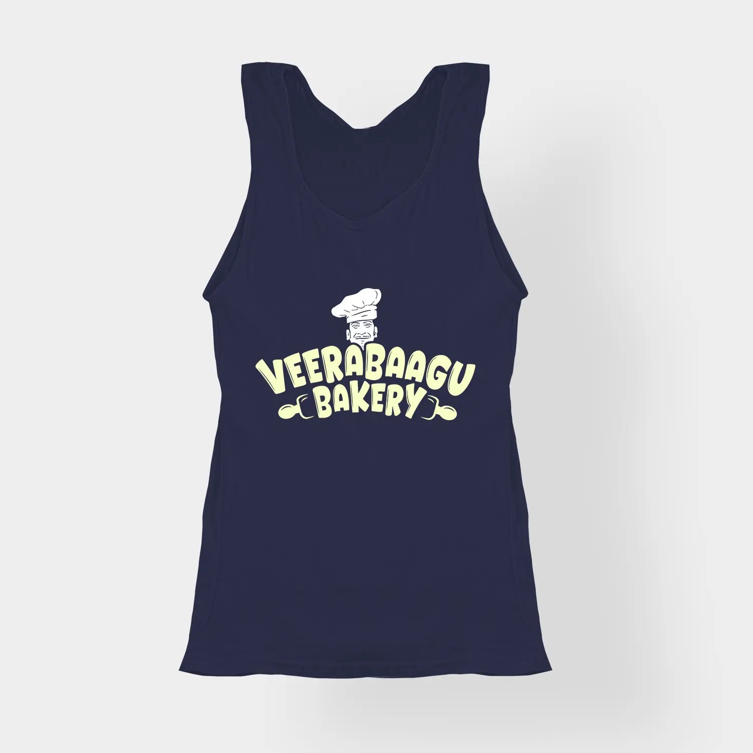 Veerabaagu Bakery Women's Tank Top in Navy Blue Color