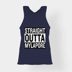 Straight Outta Mylapore Women's Tank Top in Navy Blue Color
