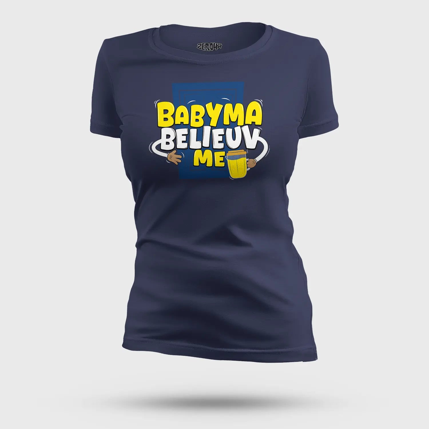 Babyma Belieuv Me Women's T-Shirt in Navy Blue Color