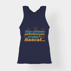 Ena Chinna Pulla Thanama Iruku Rascal Women's Tank Top in Navy Blue Color