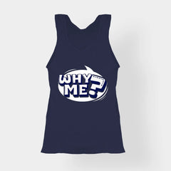 Why Me? Women's Tank Top in Navy Blue Color