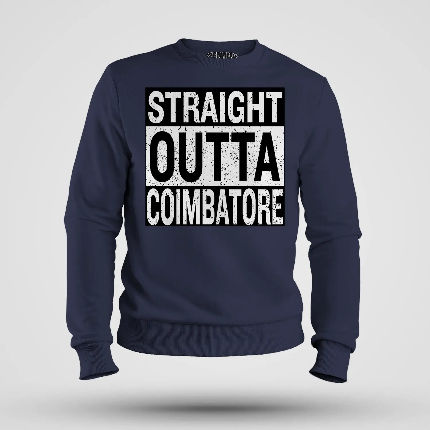 Straight Outta Coimbatore Men/Unisex Sweatshirt in Navy Blue Color