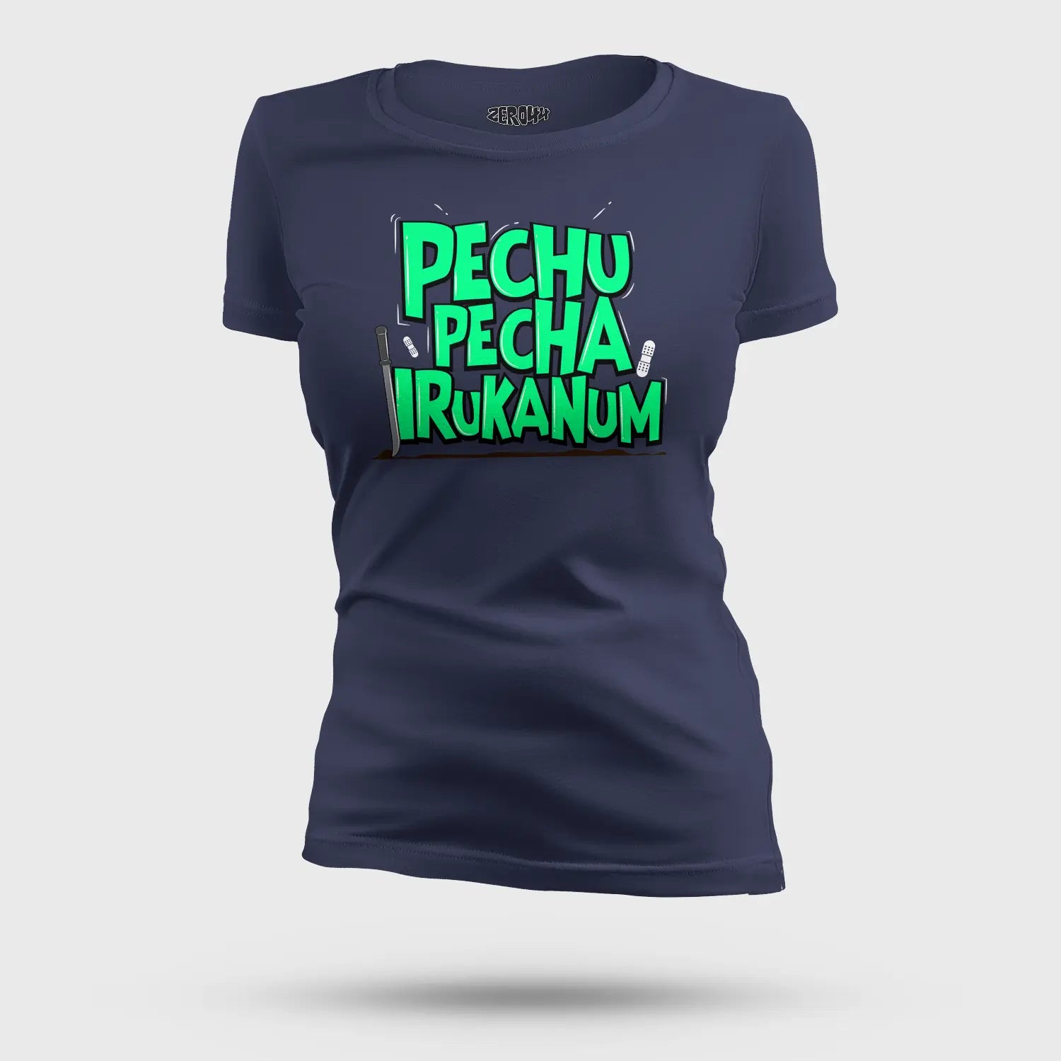 Pechu Pecha Irrukanum Women's T-Shirt in Navy Blue Color