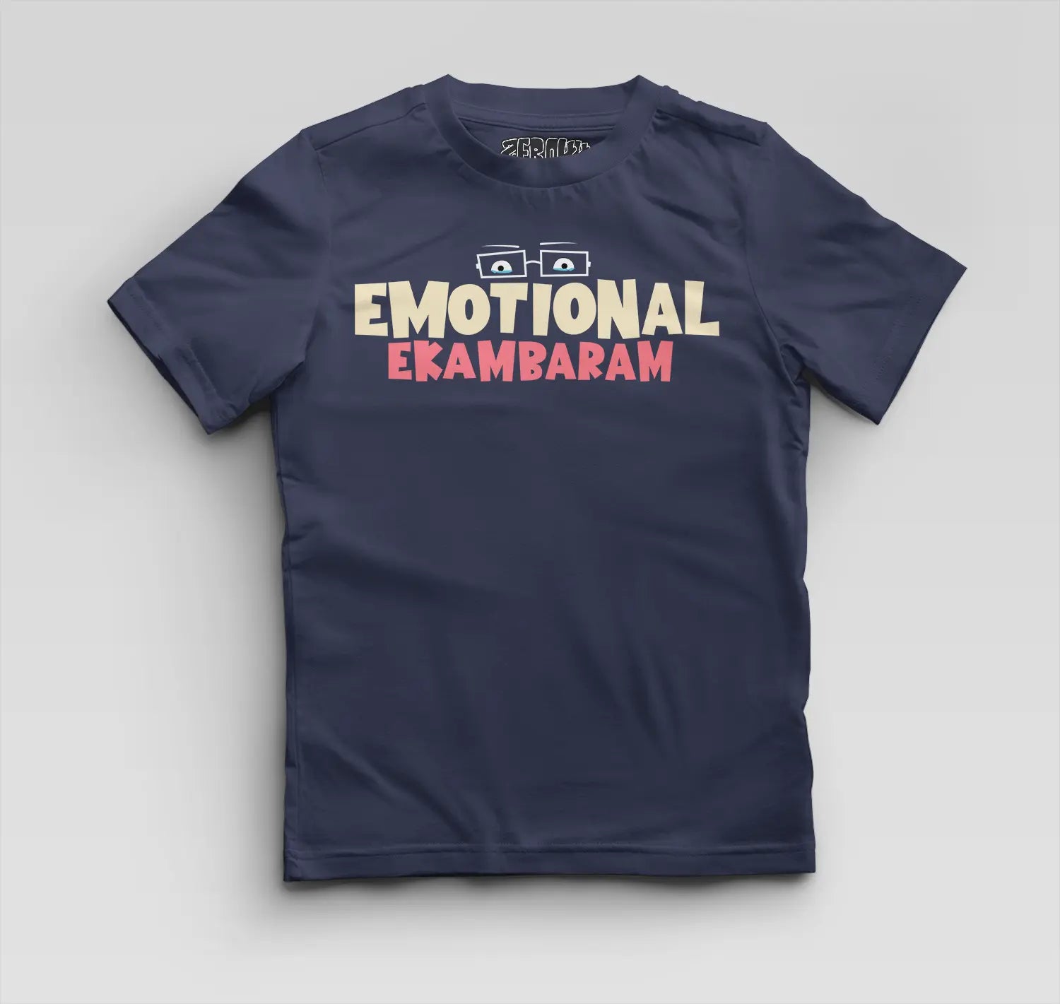 Emotional Ekambaram Boys Round Neck T-Shirt in Navy Blue Color