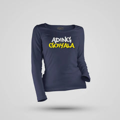 Ading Goiyala Women's Long Sleeve T-Shirt in Navy Blue Color